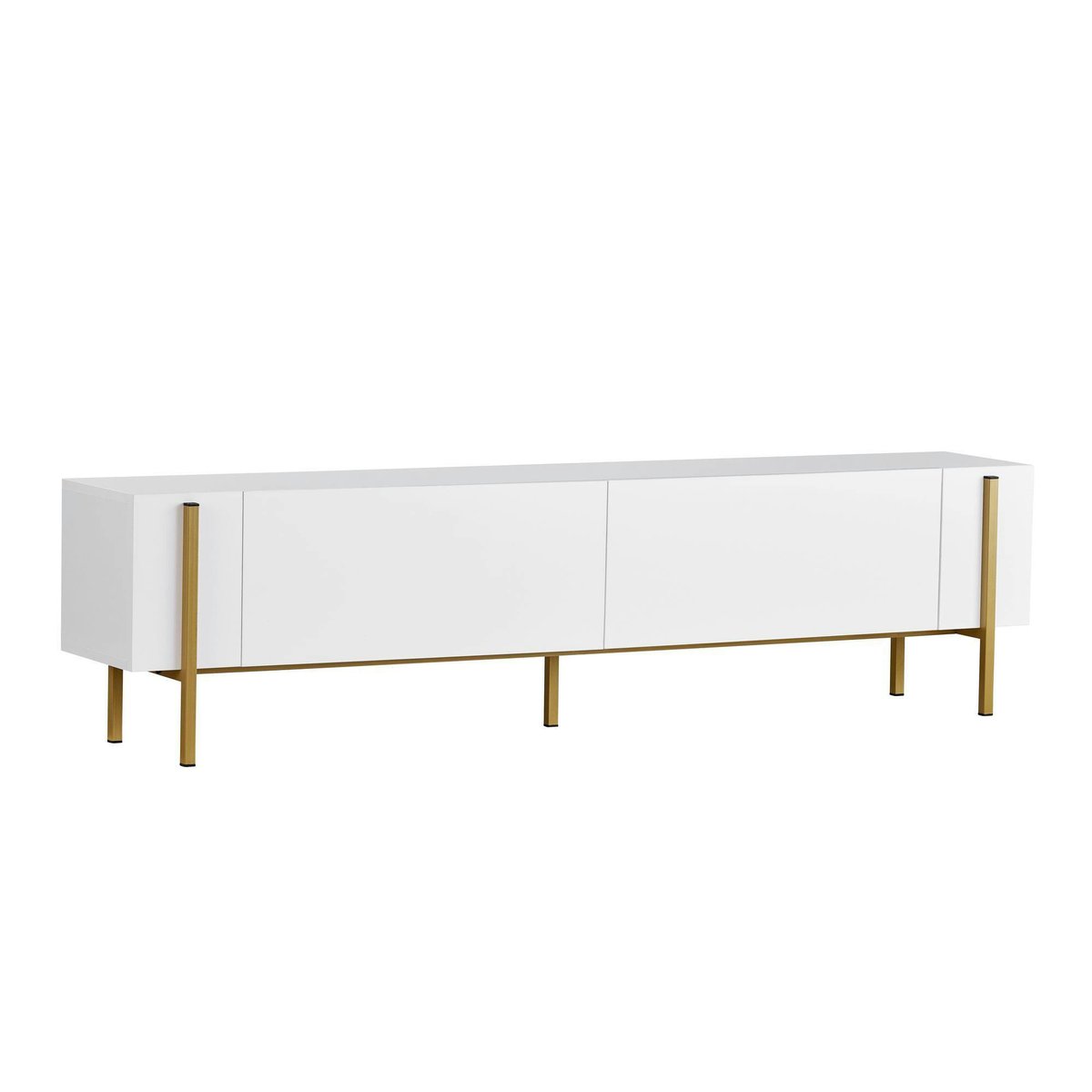 Meuble TV 2 portes 180 cm MARFA blanc - doré, PIER IMPORT