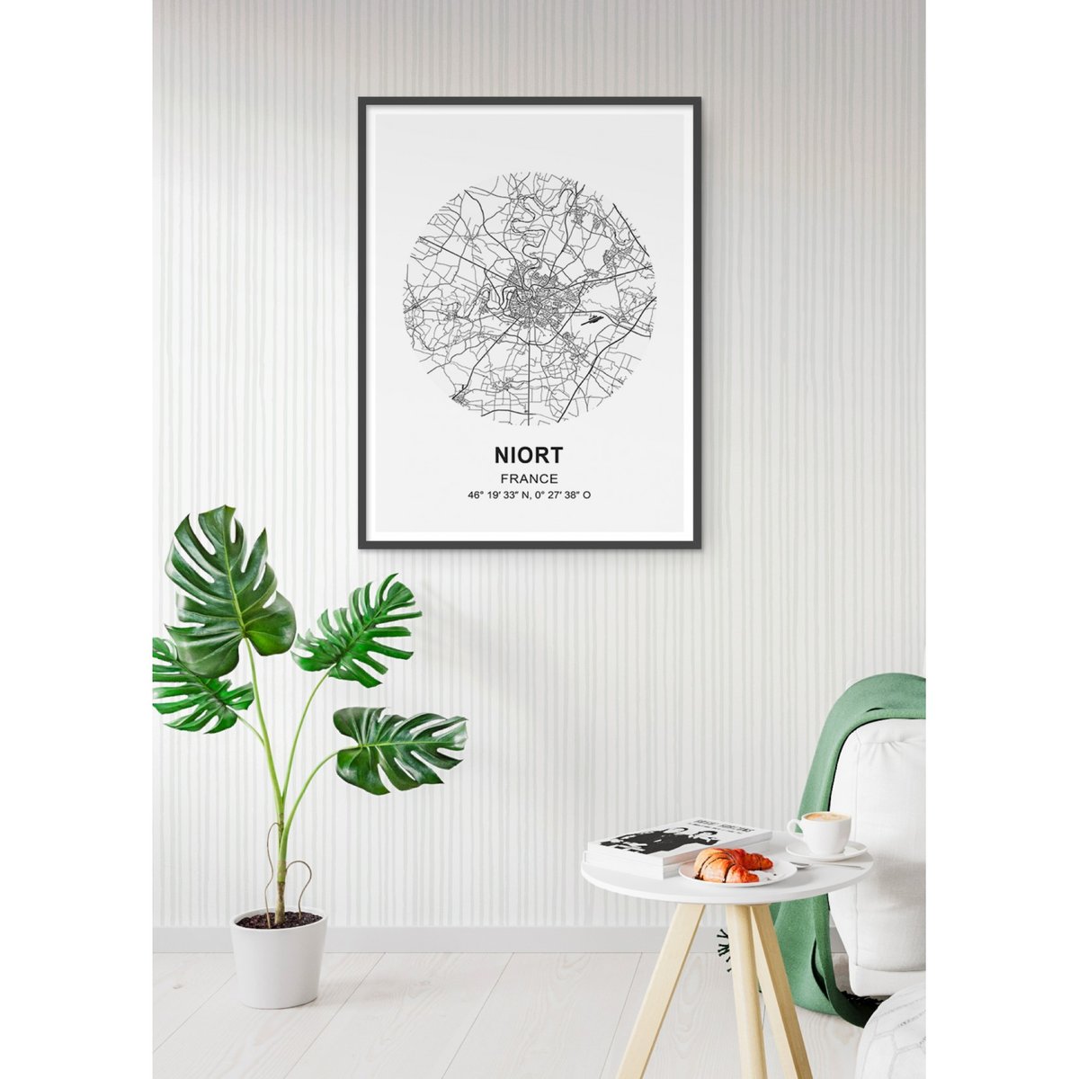Affiche Carte Niort blanc, L'AFFICHERIE