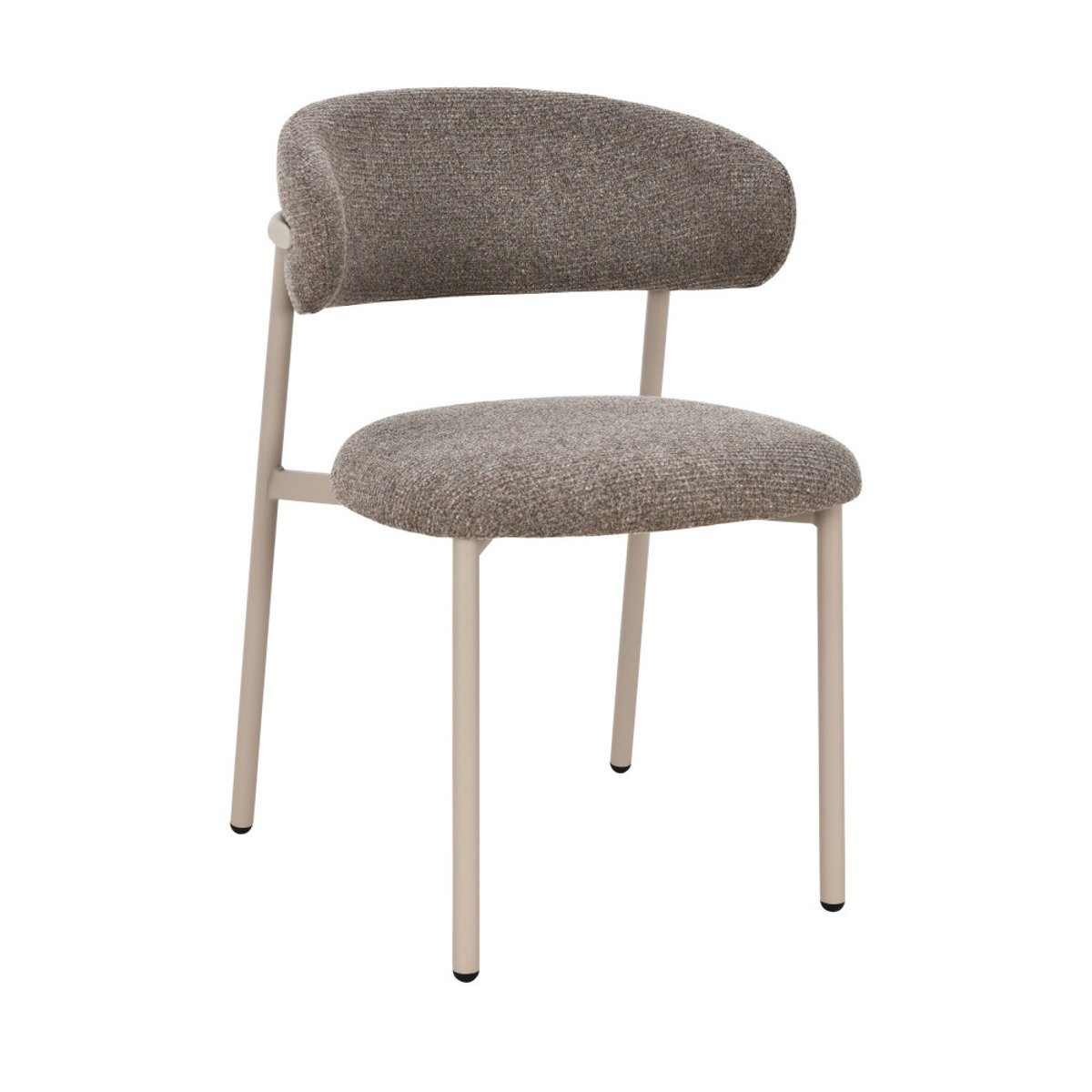 Lot de 2 chaises en tissu pieds beiges- ARIA marron chiné, DRAWER