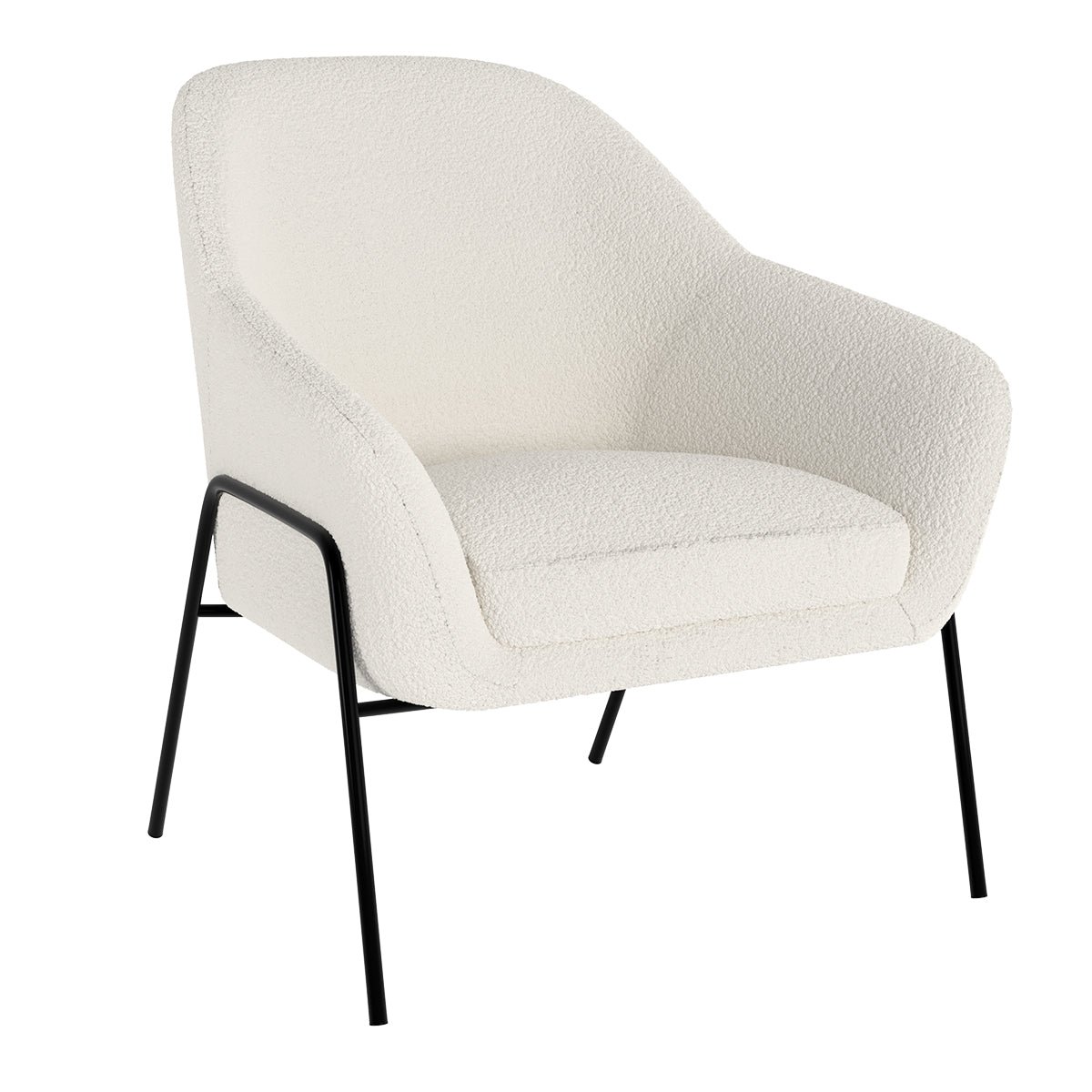 Fauteuil effet laine bouclette - AUBIN blanc, MAISON PAVANE