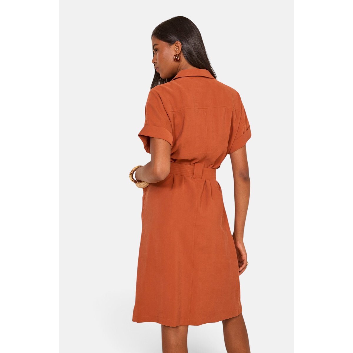 Robe chemise droite RAMA brique, Maison 123
