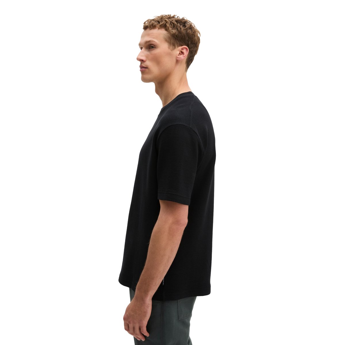 T-shirt ample en jersey de coton bio de poids moyen noir, MARC O'POLO