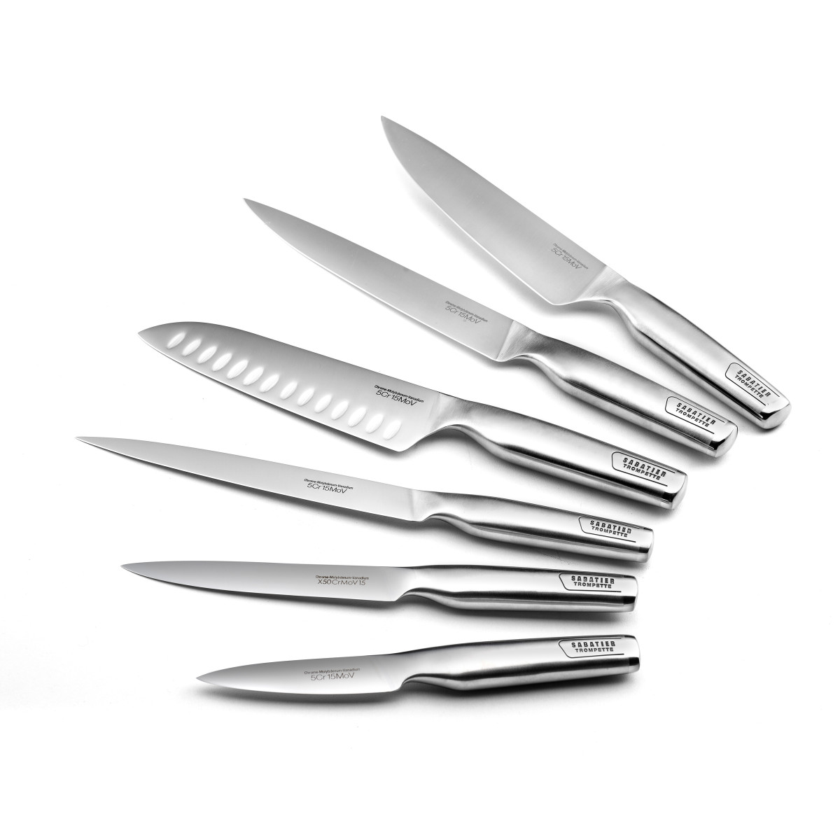 Set 2 couteaux de cuisine - ASEAN gris, SABATIER TROMPETTE