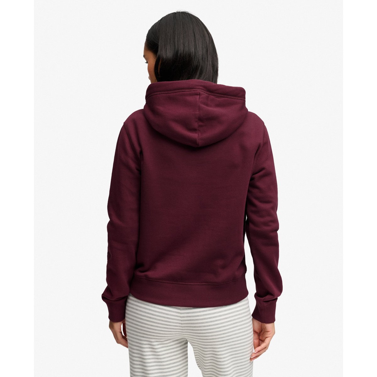 Sweat à capuche avec logo brodé Signature rouge porto, SUPERDRY
