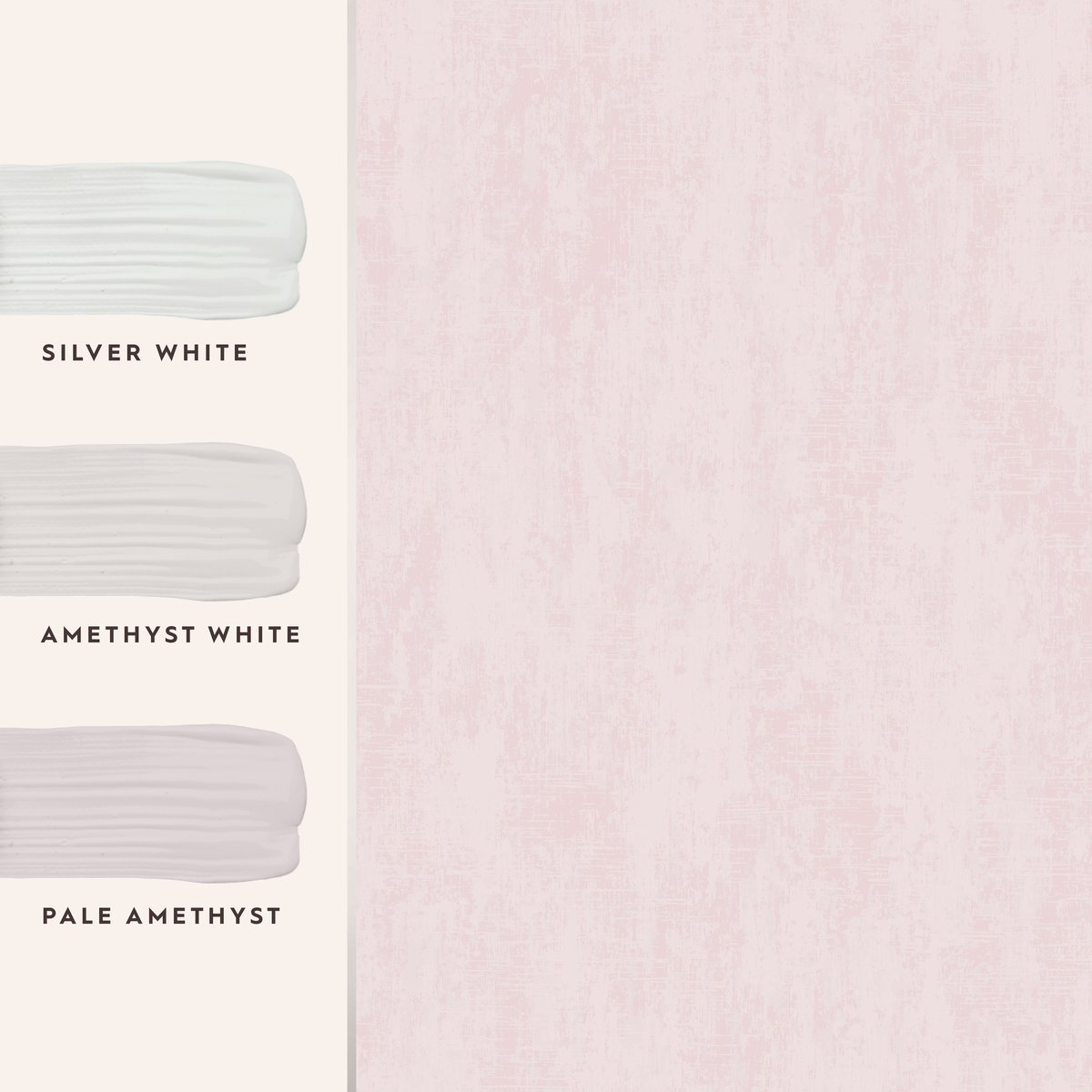 Papier peint effet mur patiné à l'aurore Whinfell rose et gris argenté, LAURA ASHLEY