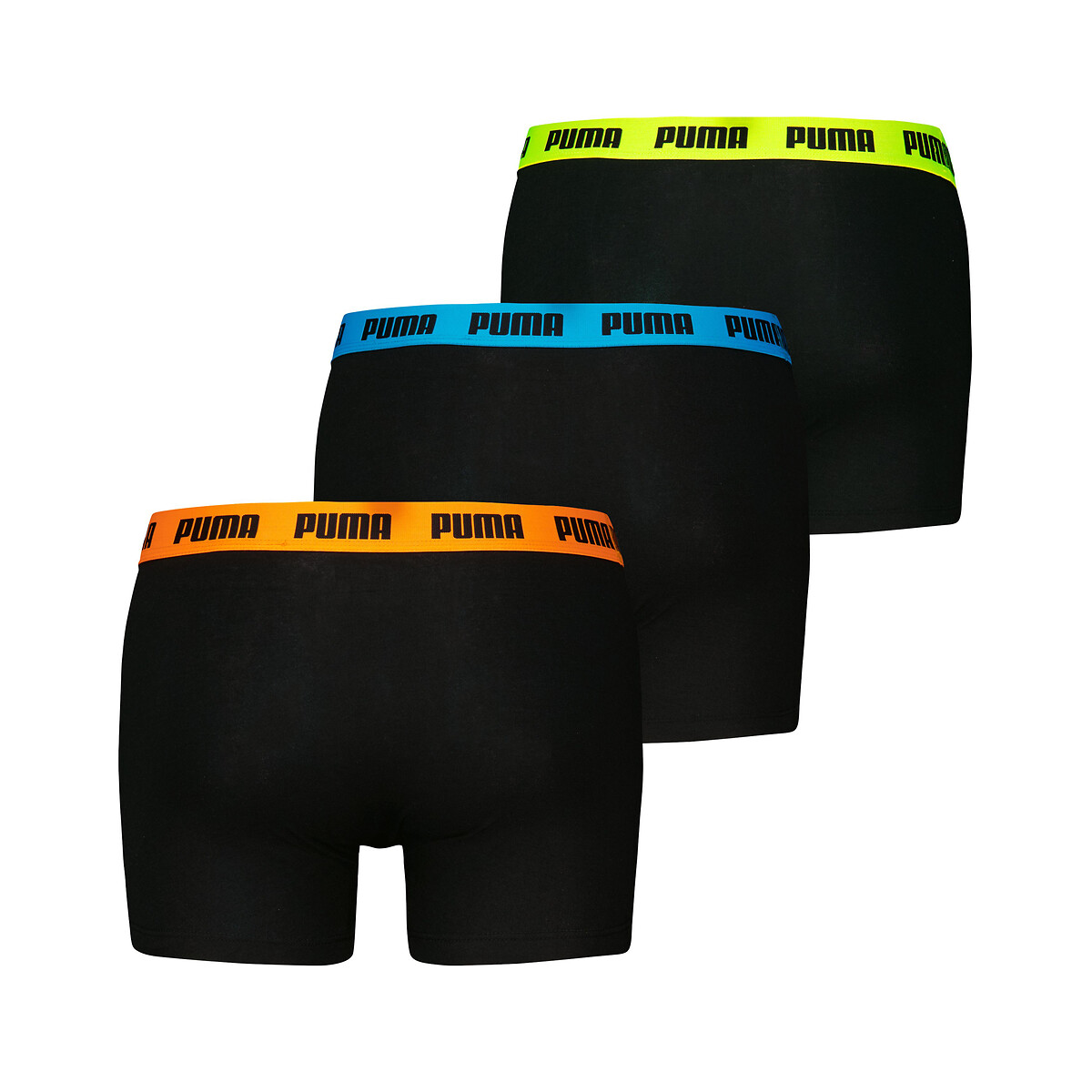 Lot de 3 boxers Everyday ceinture turquoise+orange+jaune, PUMA