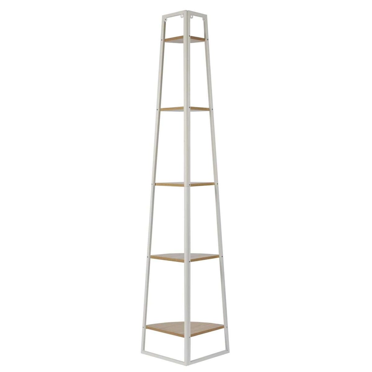 Etagère d'angle 5 niveaux en bois et métal EDISON blanc, THE HOME DECO FACTORY