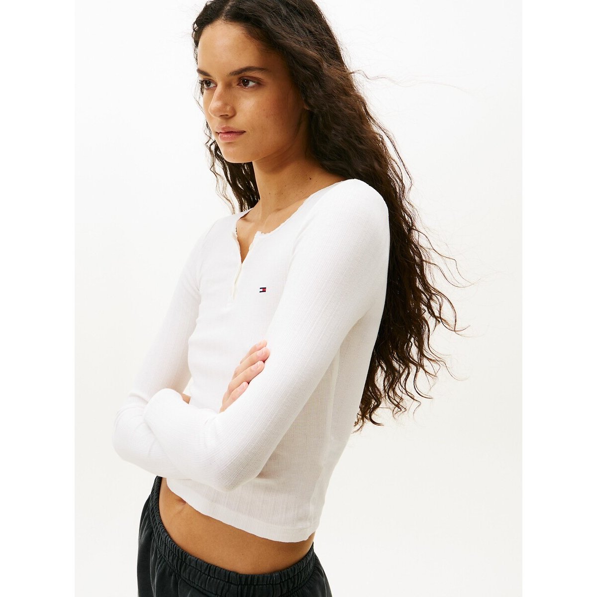 Slim Fit T-Shirt with Crew Neck white, TOMMY JEANS