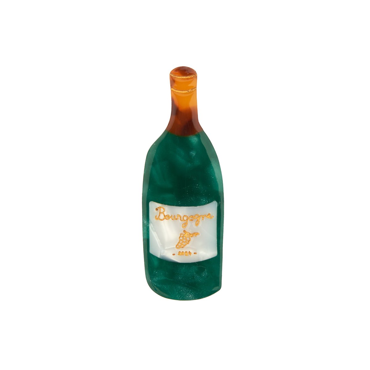 Barrette VIN vert bouteille, COUCOU SUZETTE