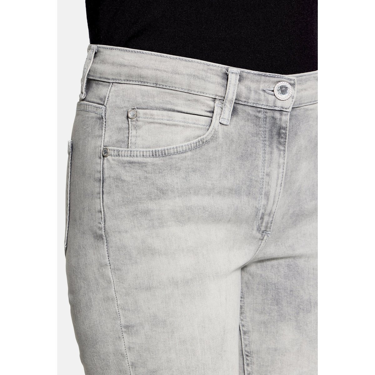 Pantalon Slim Fit à effet délavé light grey denim, BETTY BARCLAY