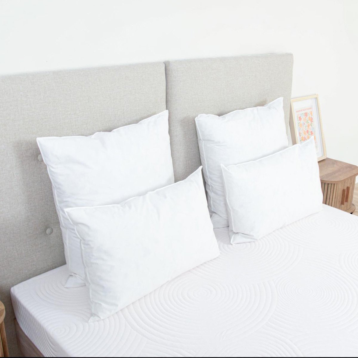 Oreiller Natura 60x60 cm Duvet & Plumes blanc, BELLECOUR