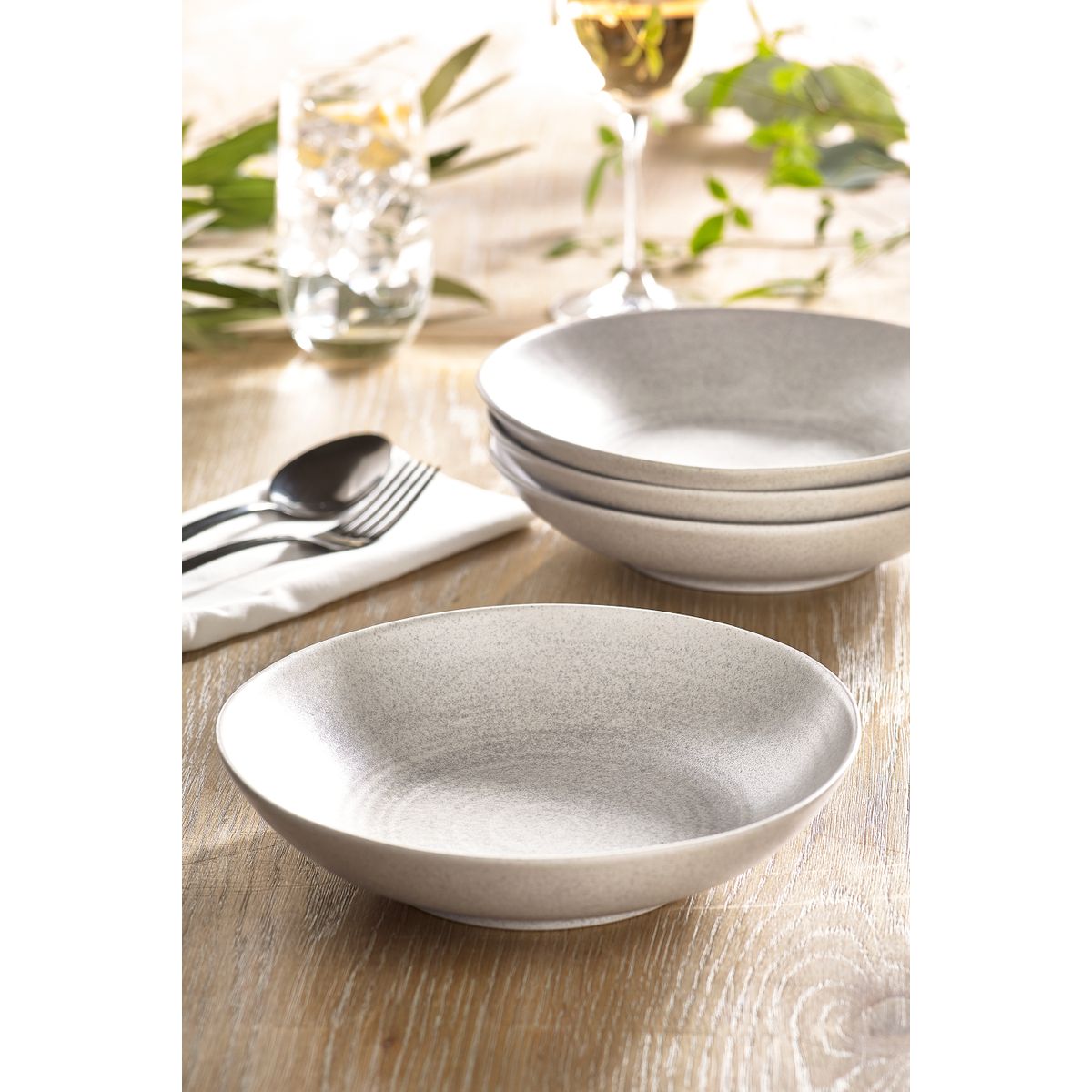 Kya dinnerware bols à pâtes, ensemble de 4 grège, NEXT