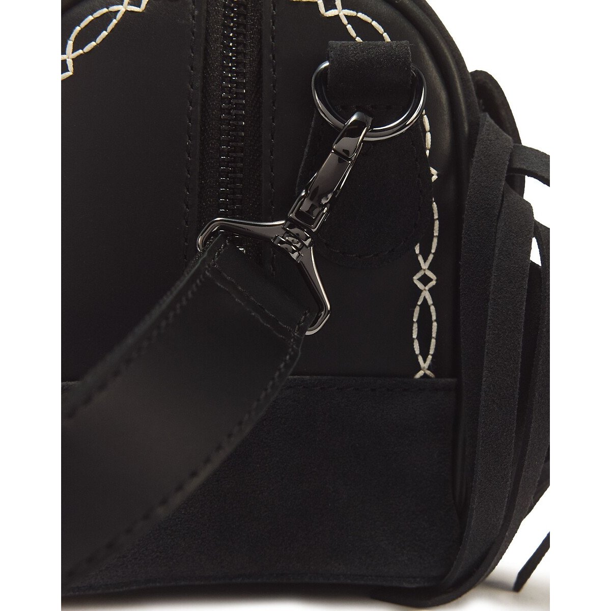 Sac à main en cuir avec anses noir, DR. MARTENS