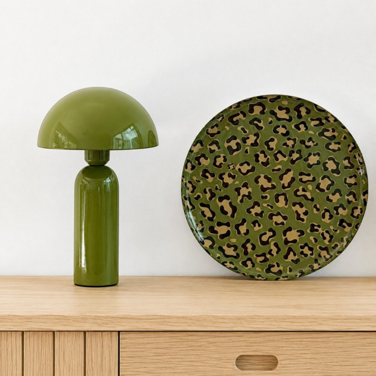 Lampe à poser Abra métal kaki vert, MILLUMINE