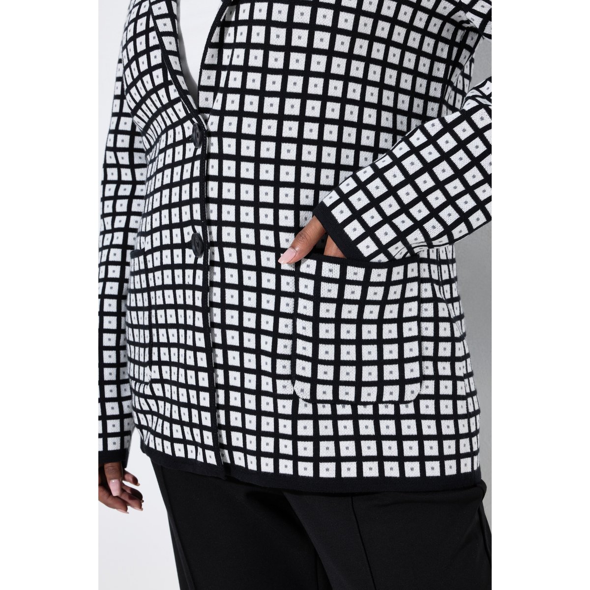 Blazer en maille blanc cassé, ULLA POPKEN
