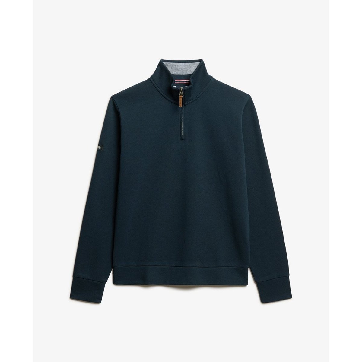 Sweatshirt Core Pique Demi-Zip bleu marine éclipse, SUPERDRY