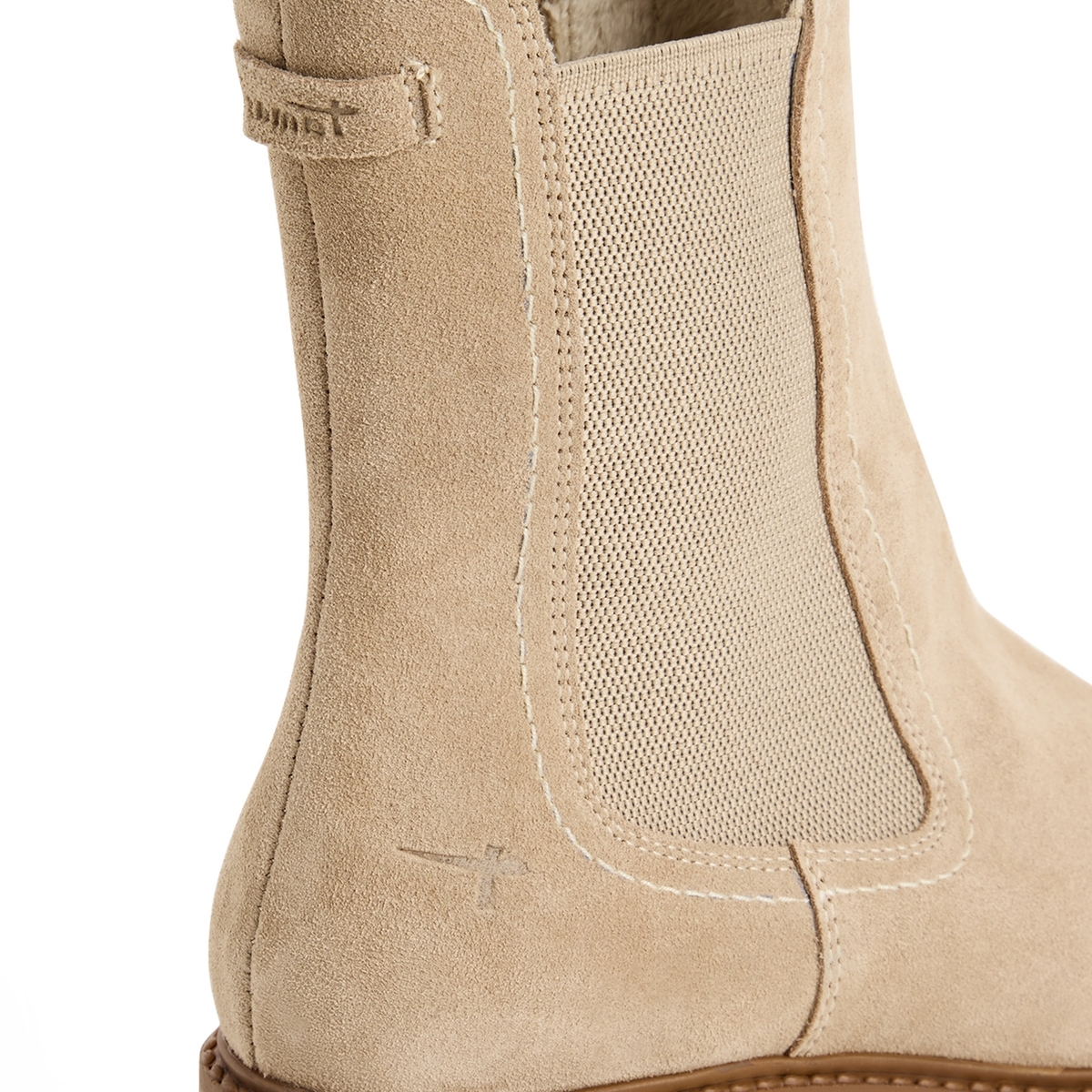 Bottine Chelsea en cuir beige beige, TAMARIS