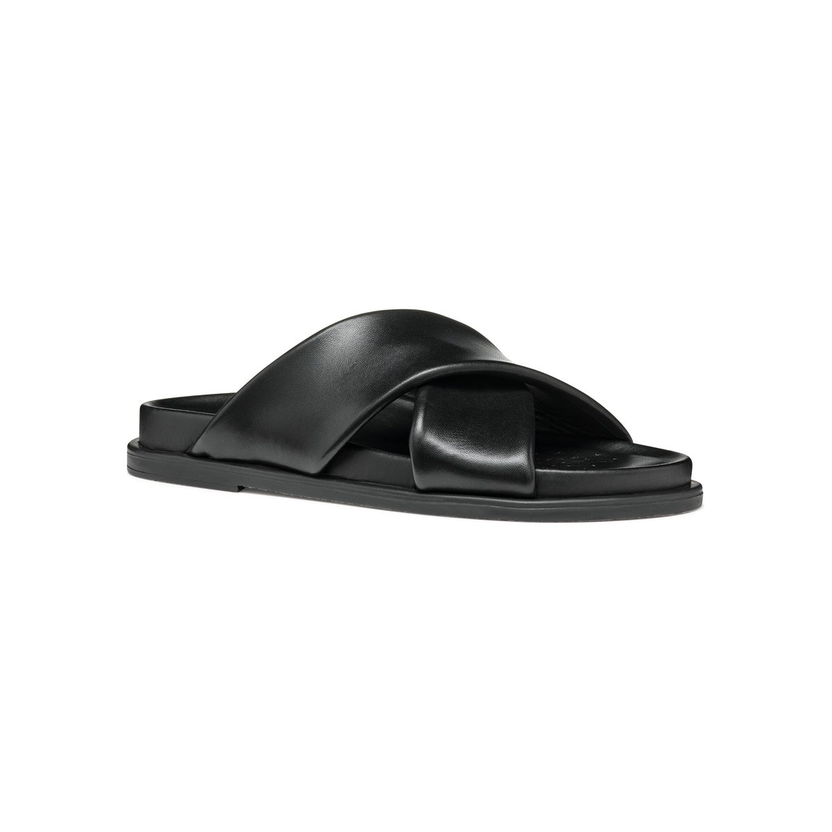 Mules plates en cuir Adelash noir, GEOX