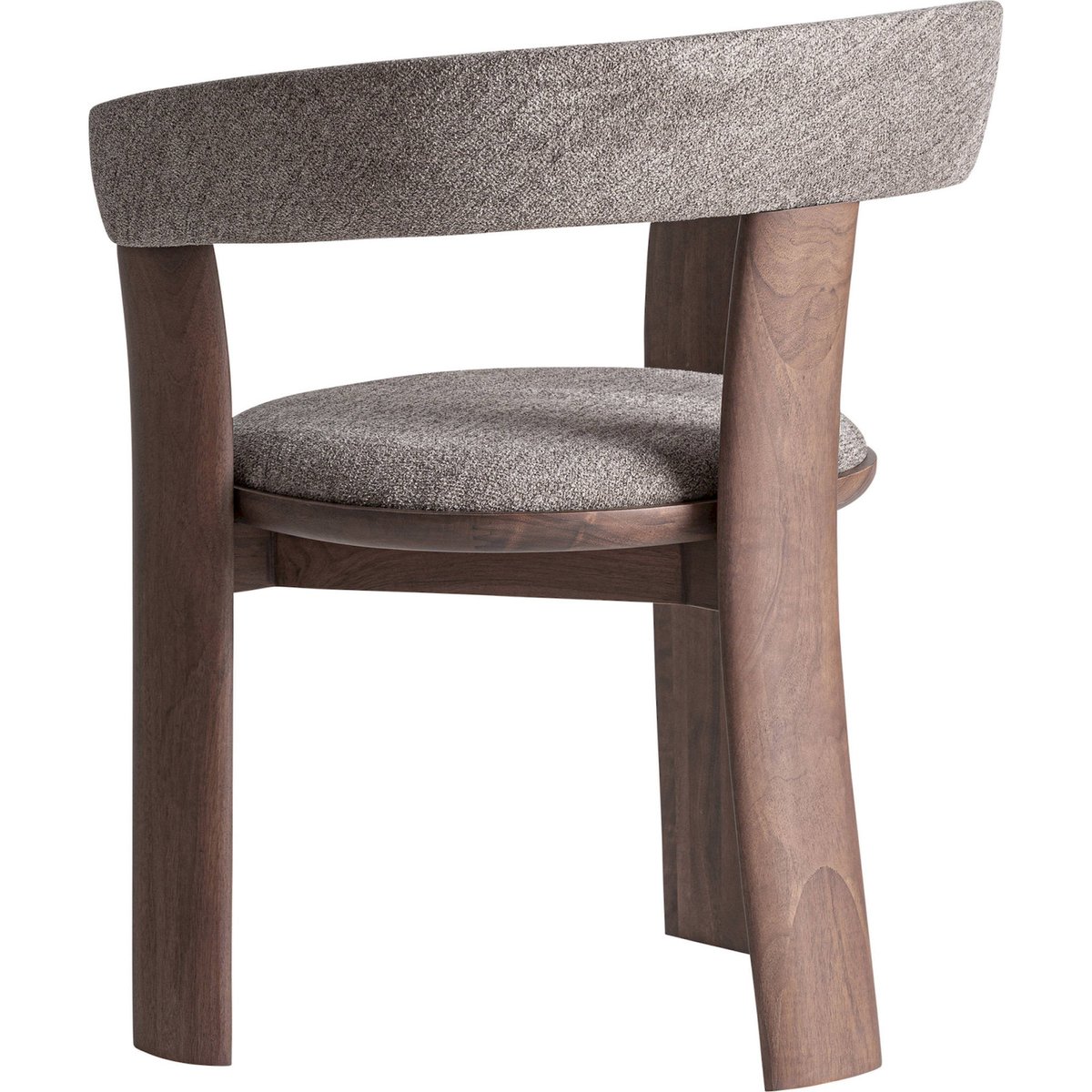 Chaise contemporaine tissu et bois taupe et noyer, RECOLLECTION