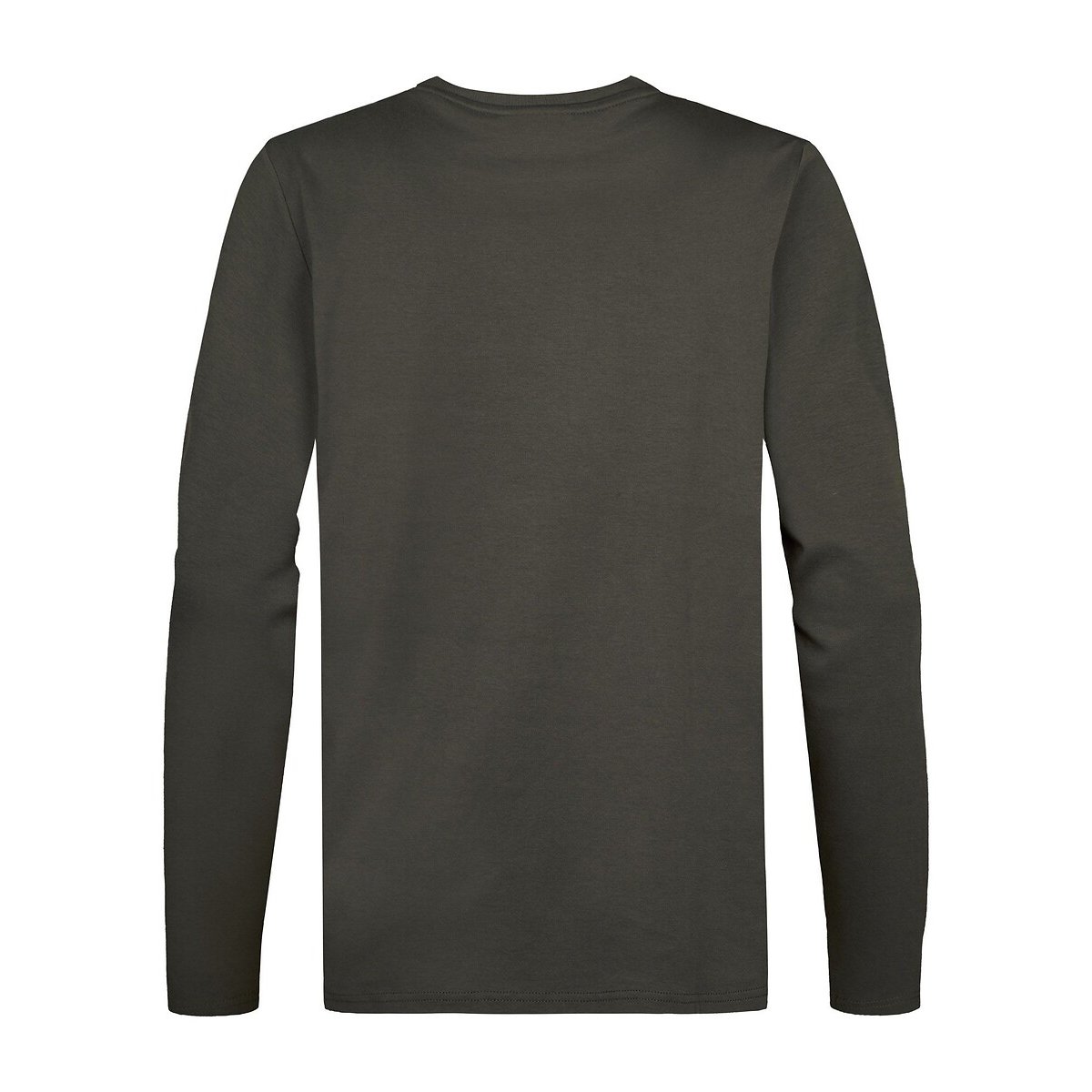 Camiseta de manga larga, cuello redondo gris verde, PETROL INDUSTRIES