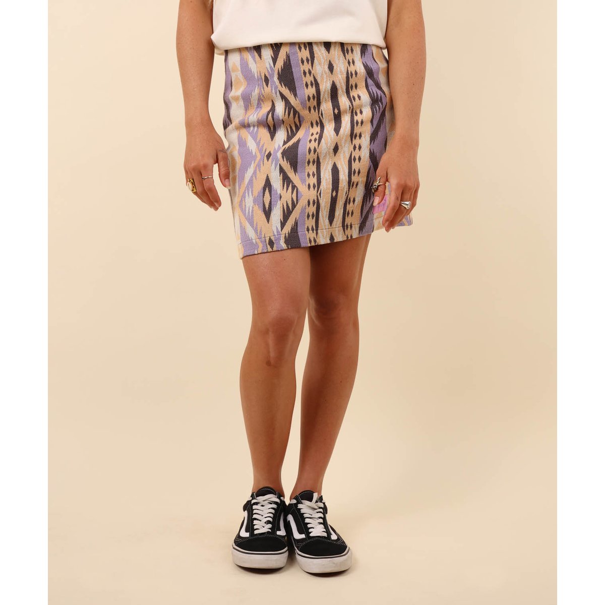 Mini jupe en jacquard tissé XODA corail, OXBOW