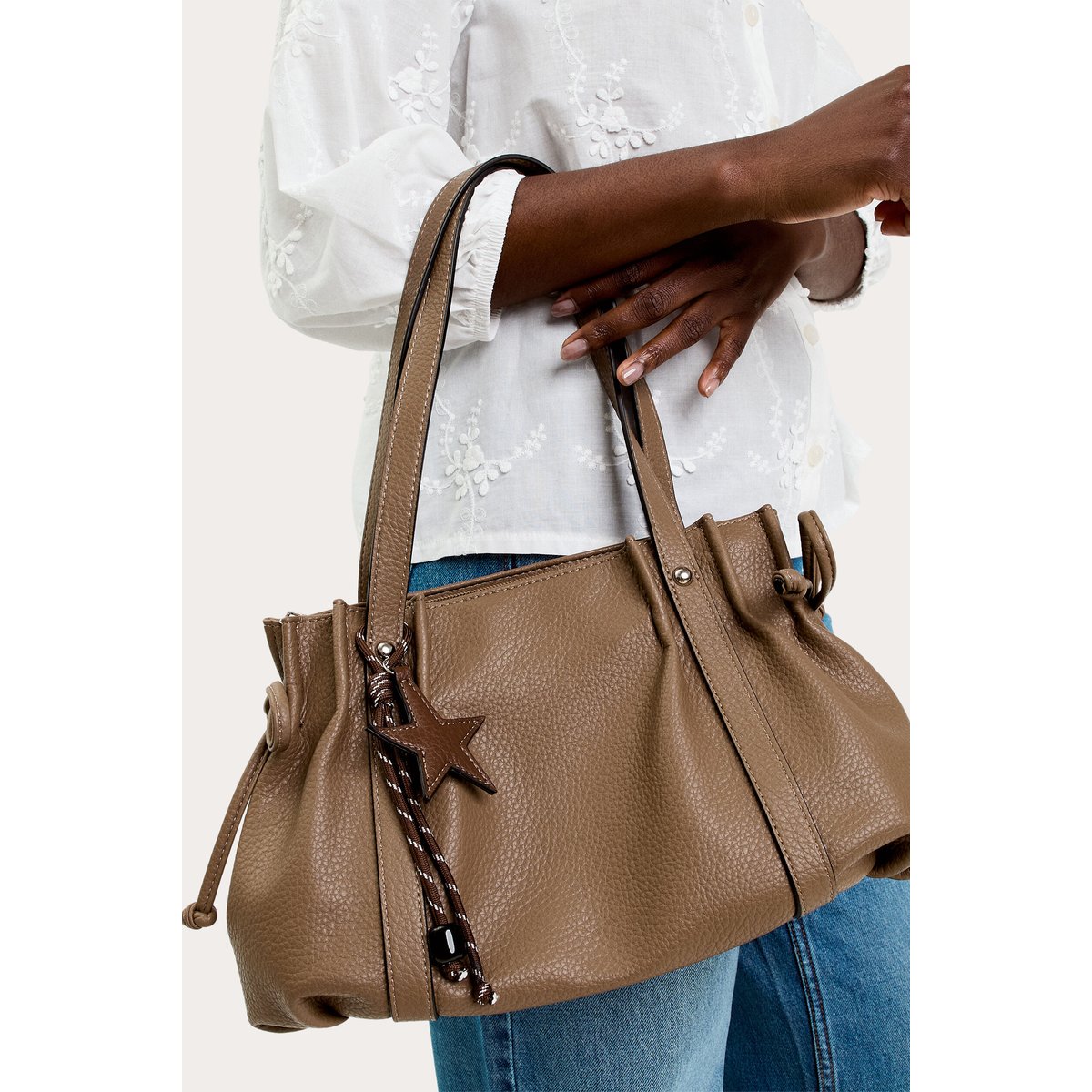 Sac porté épaule beige, CACHE CACHE