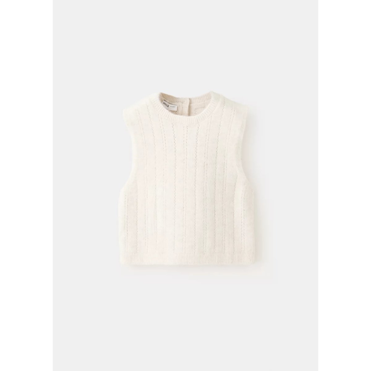 Gilet maille ajourée beige, MANGO BABY