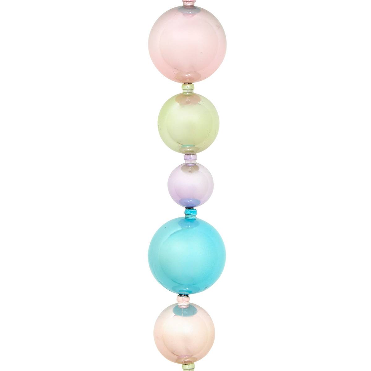 Guirlande de Noël en plastique motif boules pastel 200 cm multicolore, FEERIC LIGHTS & CHRISTMAS
