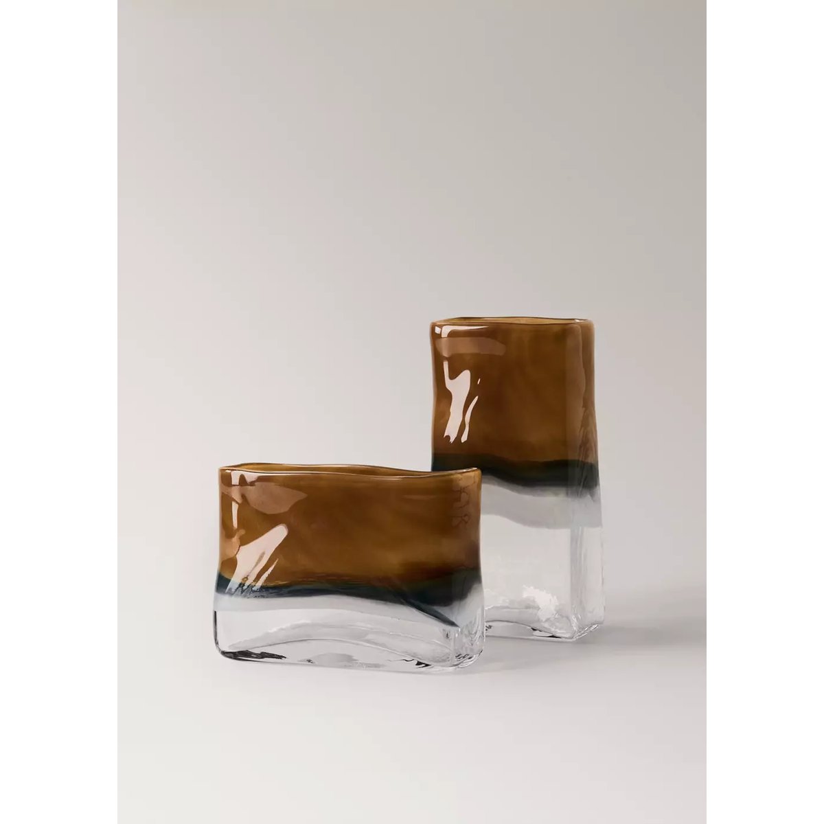 Vase en cristal 100 % semi-transparent ocre, MANGO HOME