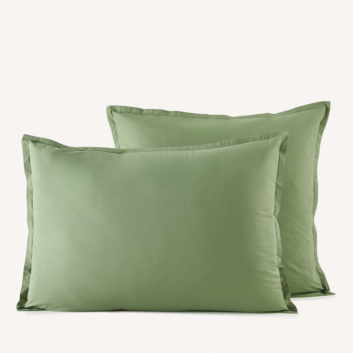 Sabbal Washed Cotton Percale 300 Thread Count Pillowcase veronese green, AM.PM