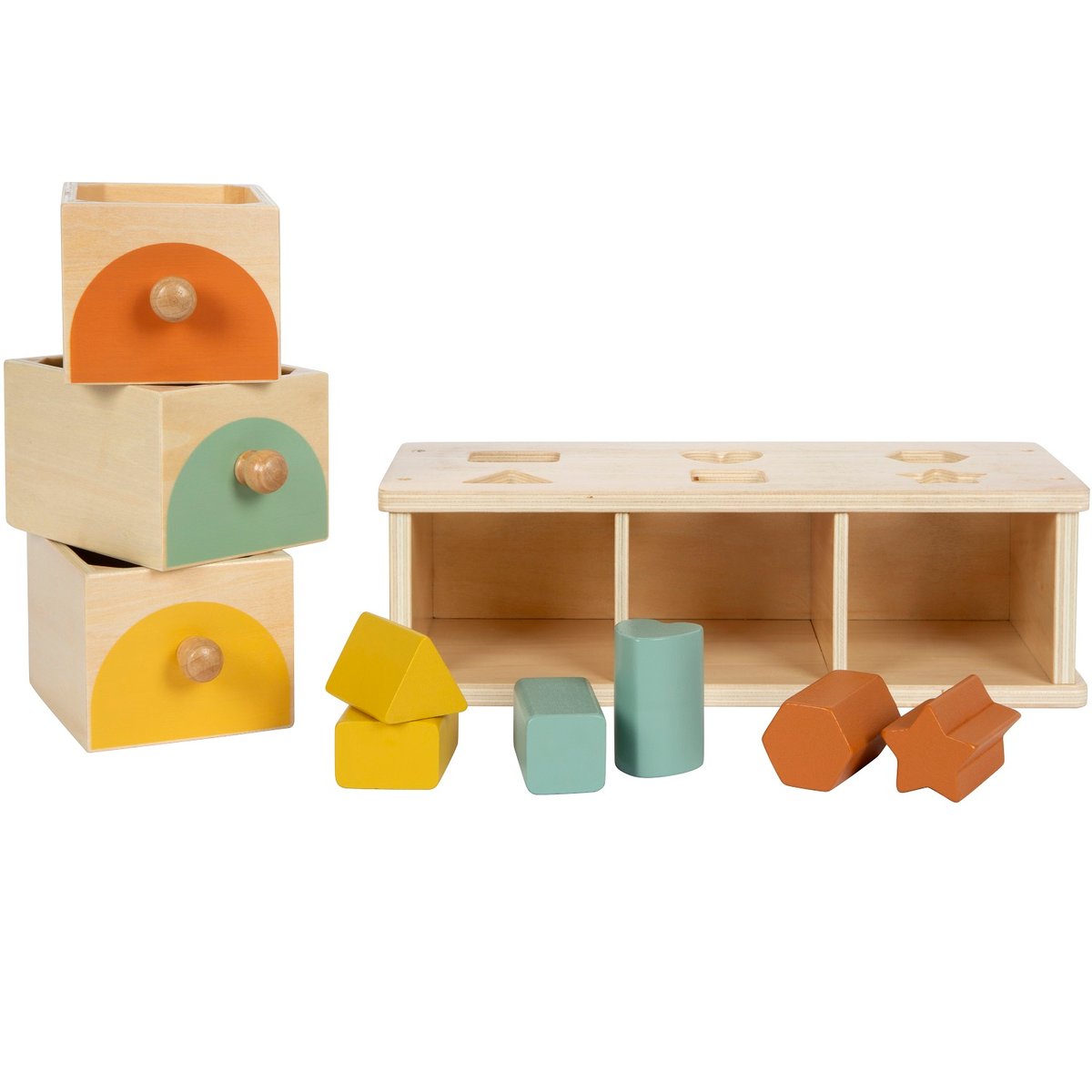 Jeu de tri Montessori beige, SMALL FOOT COMPANY