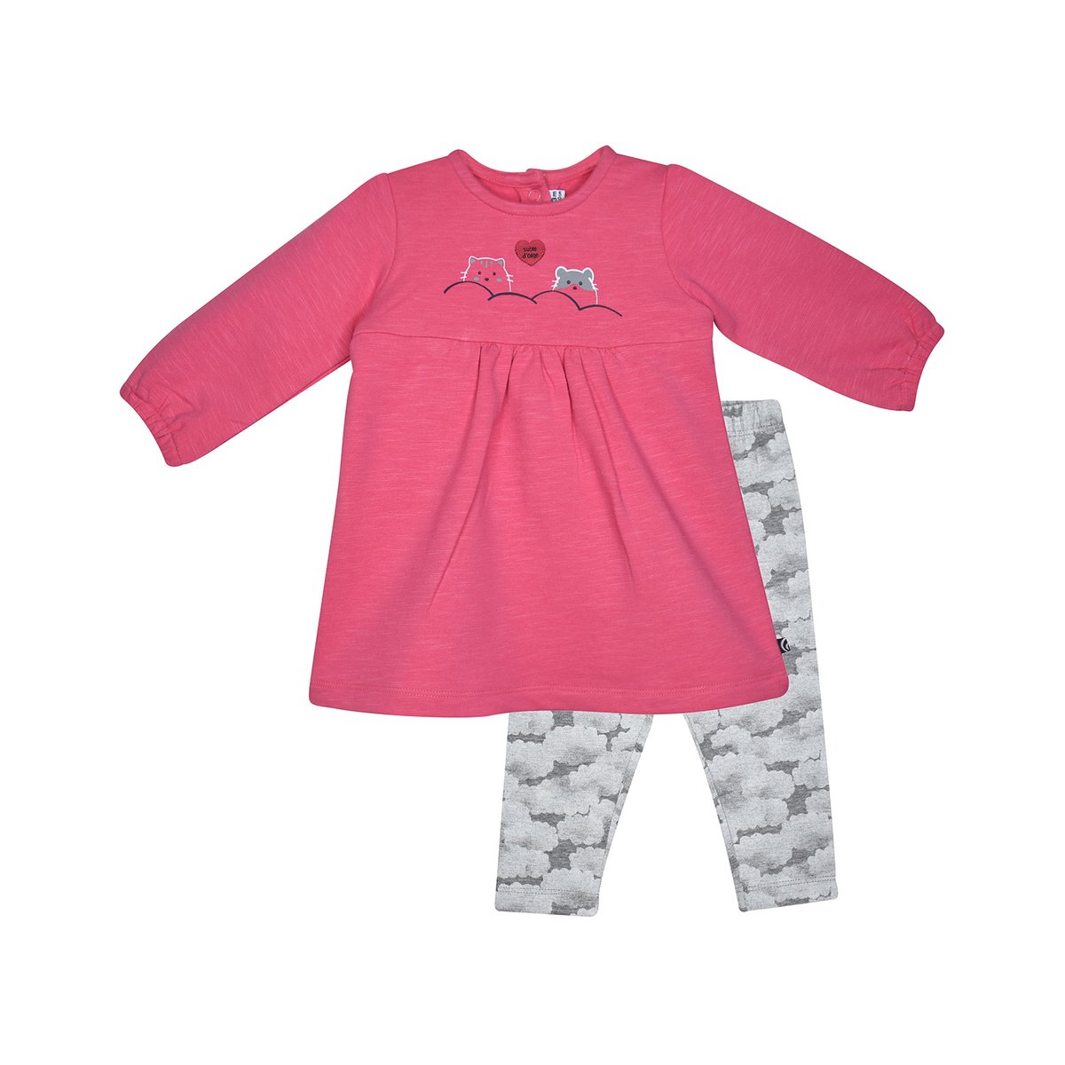 Robe legging mathilda maille bebe rose, SUCRE D'ORGE