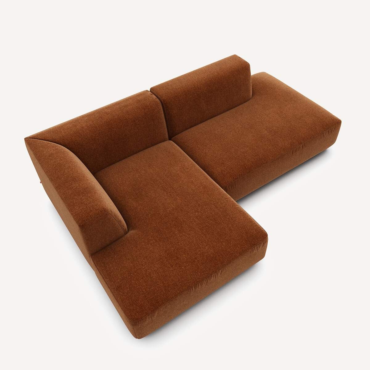 Canapé d'angle gauche velours chenille, Jacopo ecureuil, AM.PM
