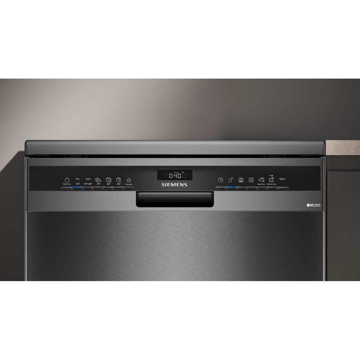 Lave vaisselle 60 cm SN23EC22AE, varioSpeed Plus, Acier brossé noir couleur unique, SIEMENS