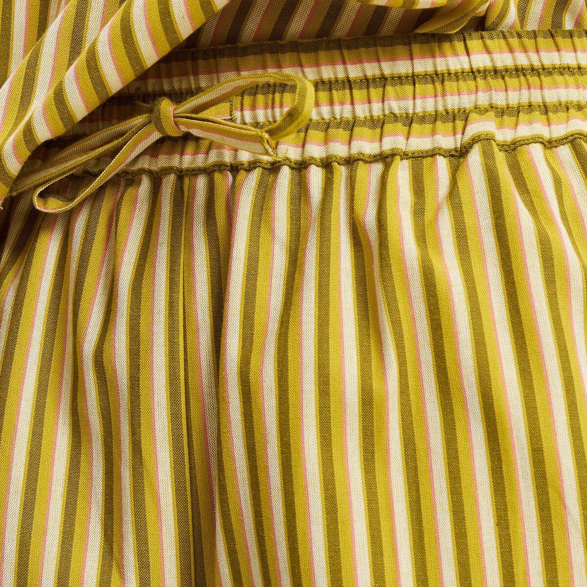 Striped Elasticated Waist Shorts striped green/pink, LA REDOUTE COLLECTIONS