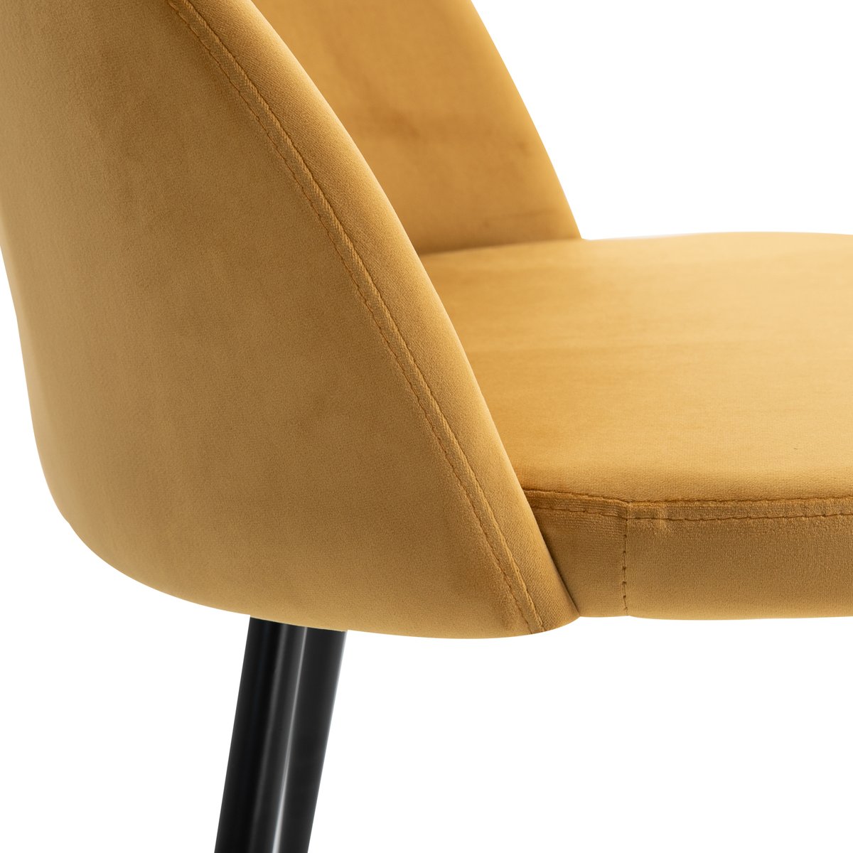 Chaise de salle à manger Velours Jaune jaune moutarde, noir, HOMCOM