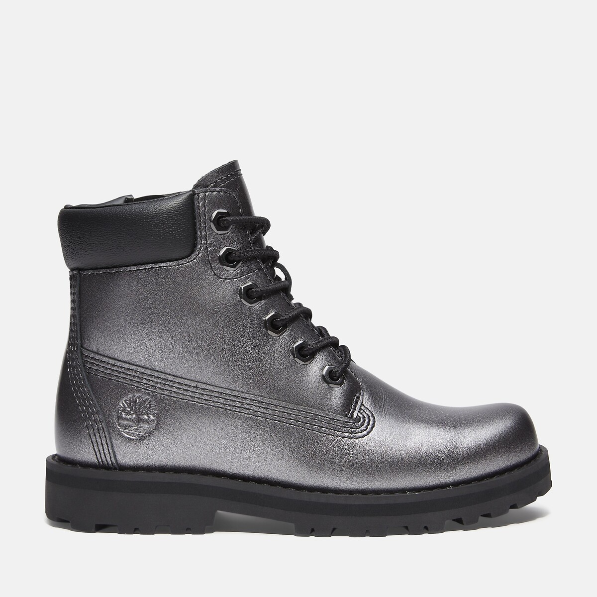 Bottines à lacets avec zip COURMA KID MID LACE argenté, TIMBERLAND