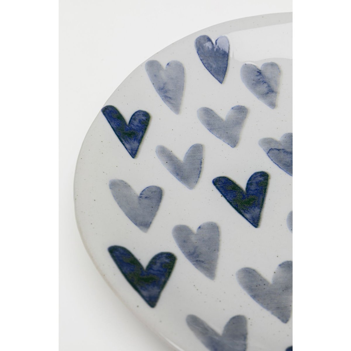 Lot de 4 assiettes plates, CUORI bleu, KARE DESIGN