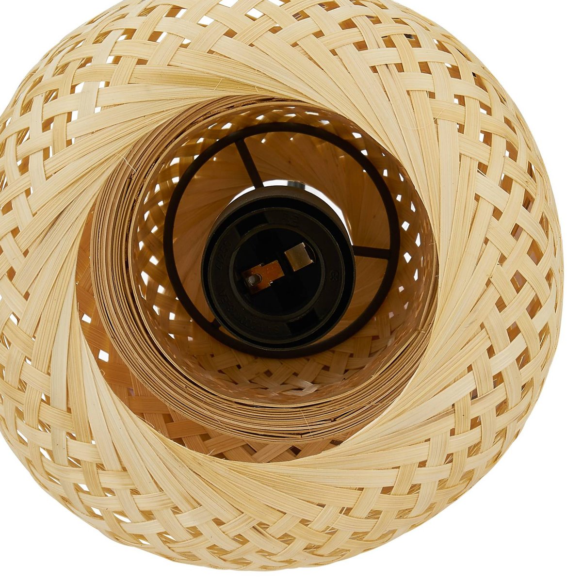 Suspension en bambou traditionnelle, Venora bois clair, noir, LINDBY