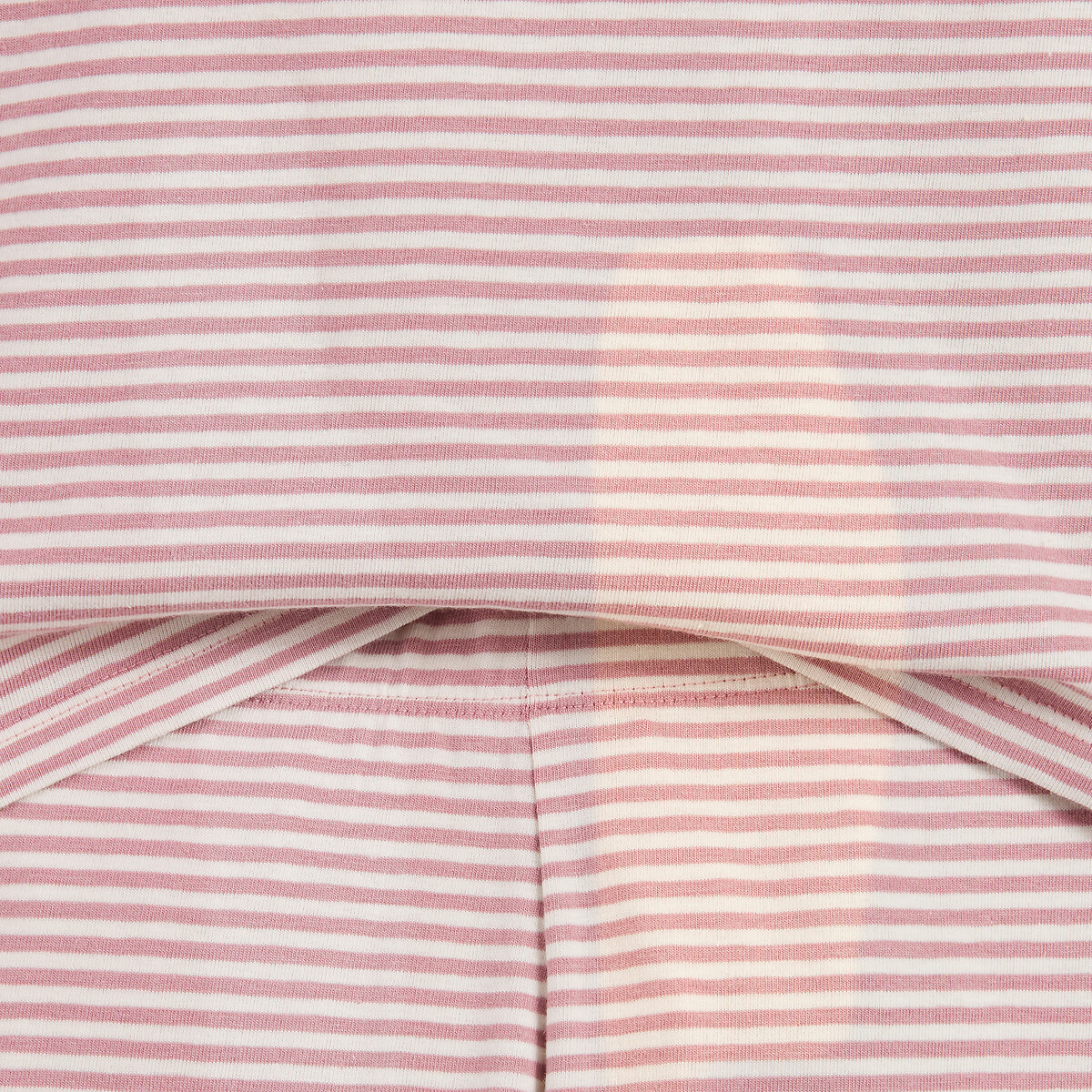 Lot de 3 pyjamas, uni, rayé et motif léopard rose + rayé + imp écru, LA REDOUTE COLLECTIONS