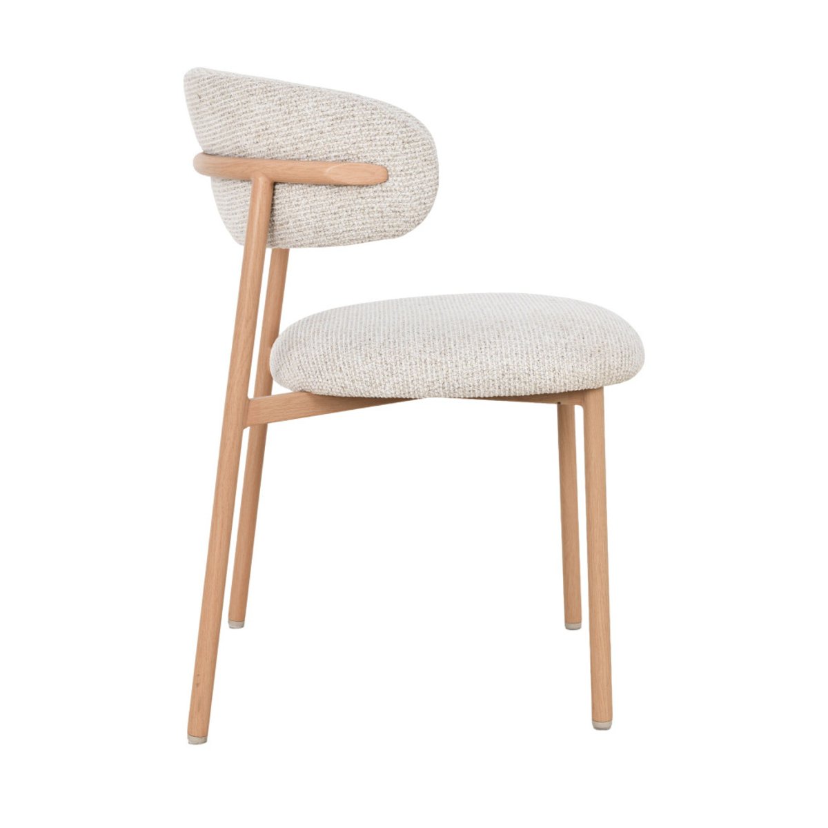 Lot de 2 chaises en tissu pieds effet bois clair- ARIA beige, DRAWER