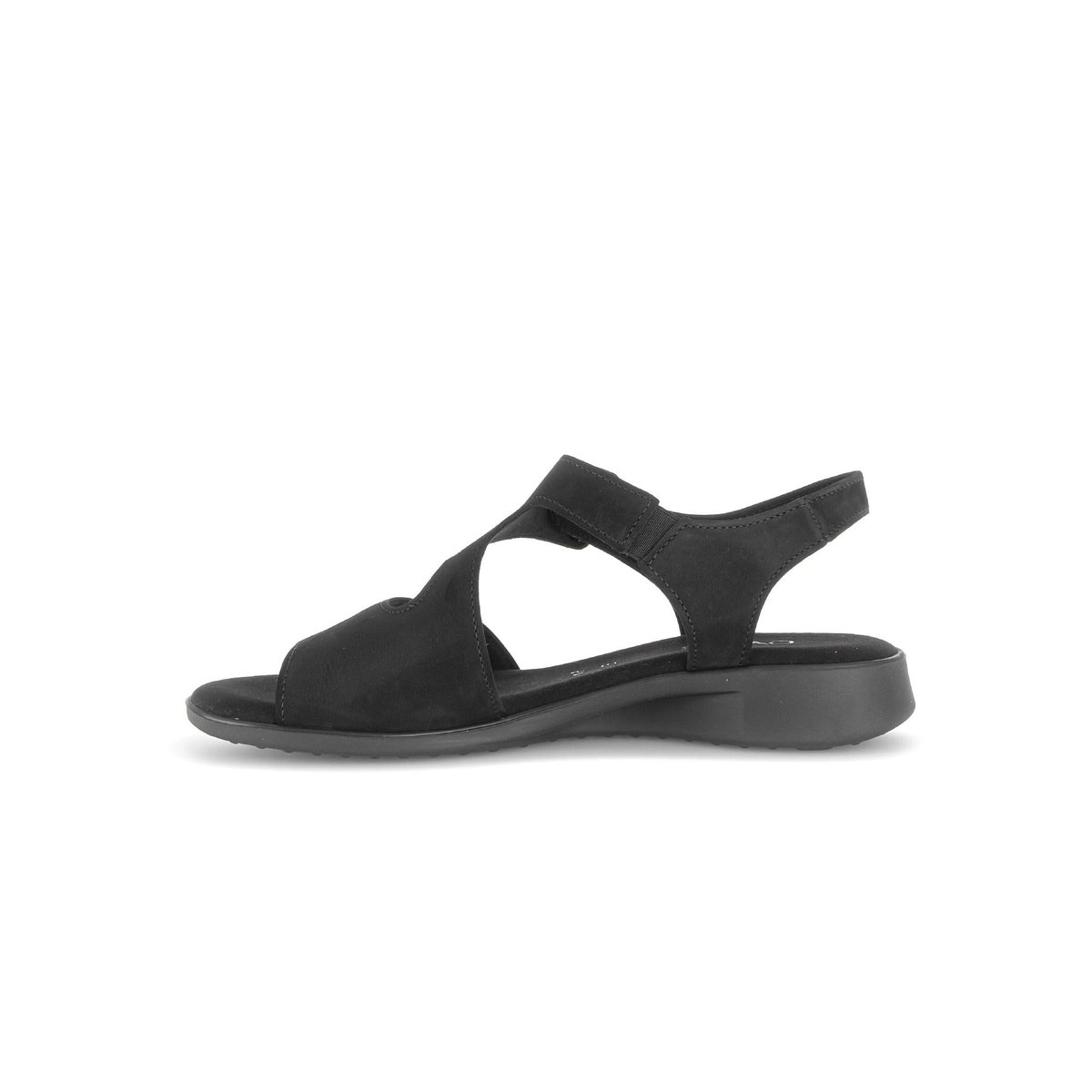 Sandales en cuir à talon compensé noir, GABOR