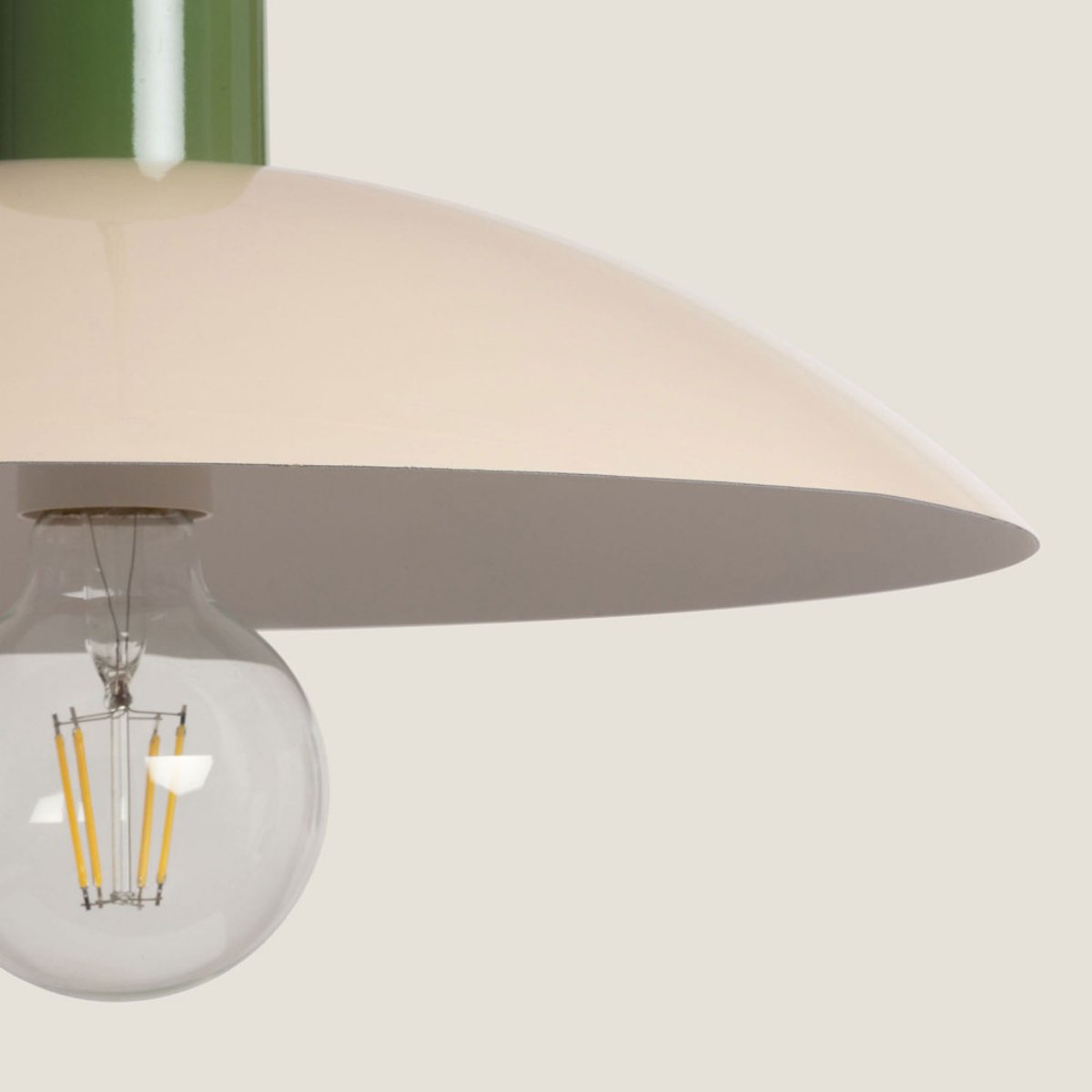 Suspension ronde en métal finition brillant  35cm- YVONNE beige, DRAWER