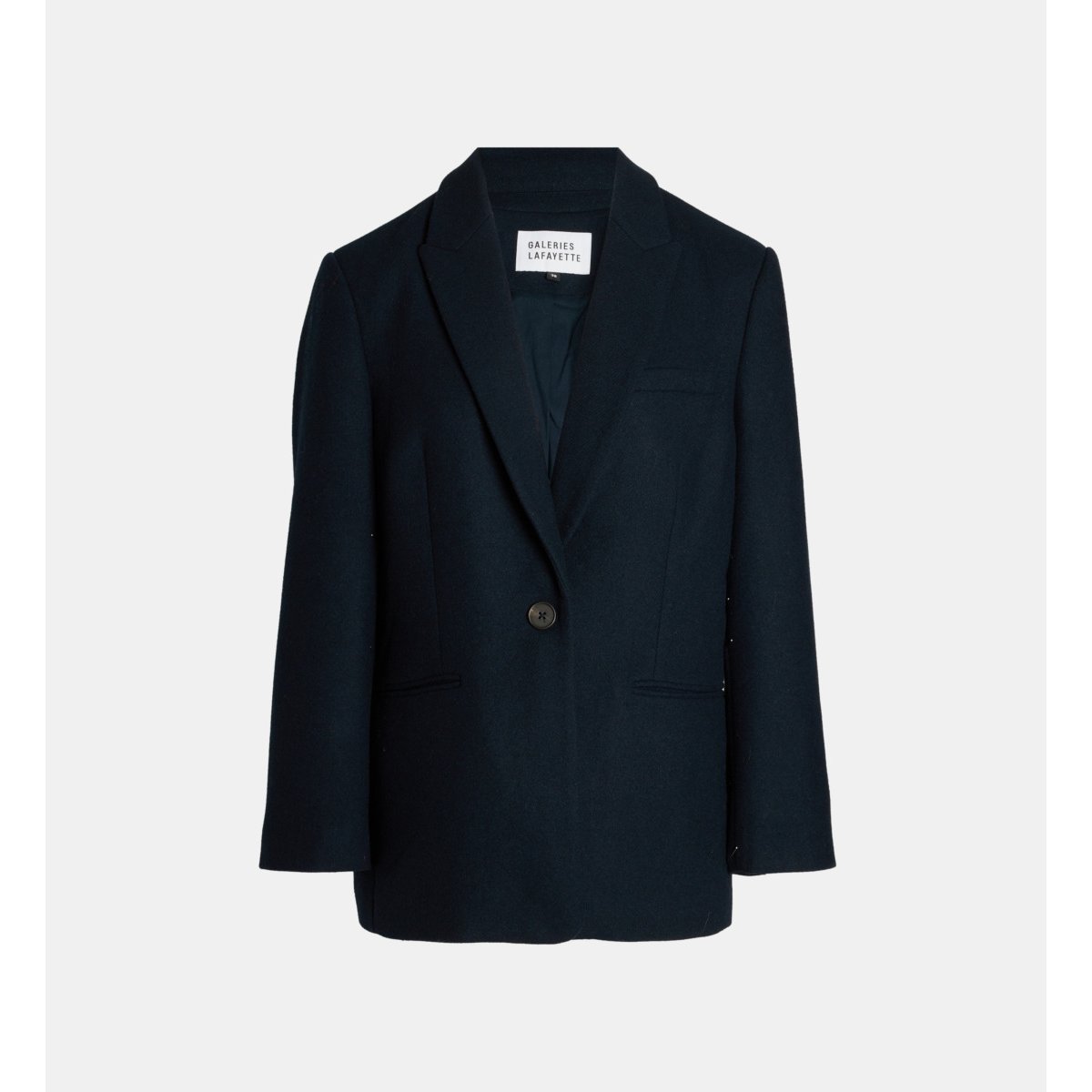 Veste pauline en laine épaisse mélangée bleu marine, GALERIES LAFAYETTE