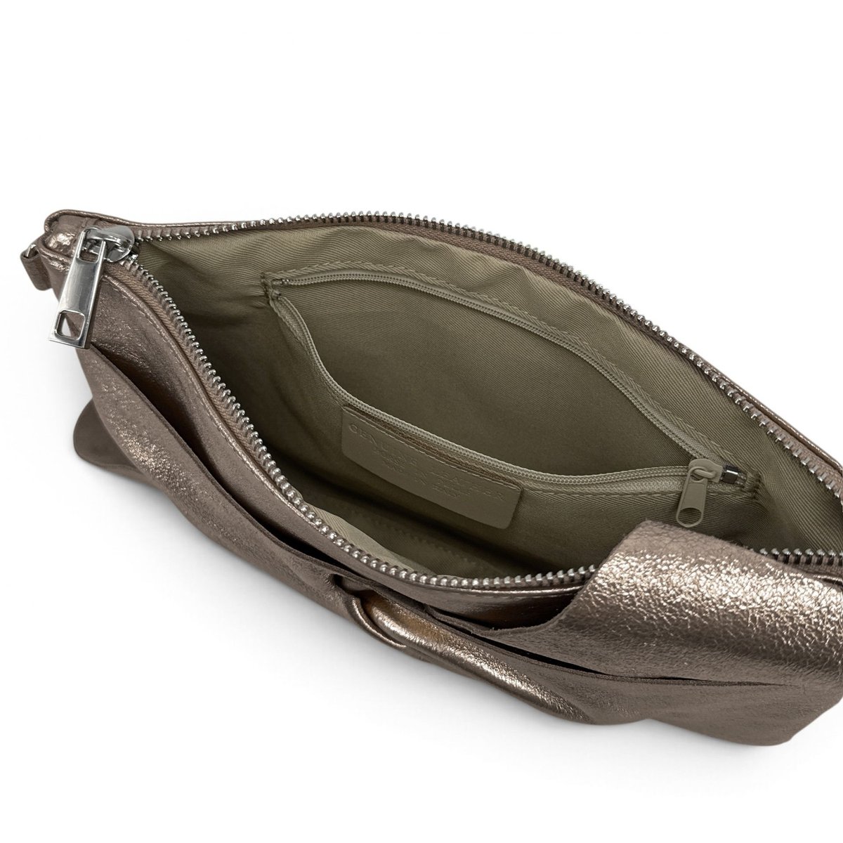 Pochette en cuir irisé SHERAZADE champagne, OH MY BAG