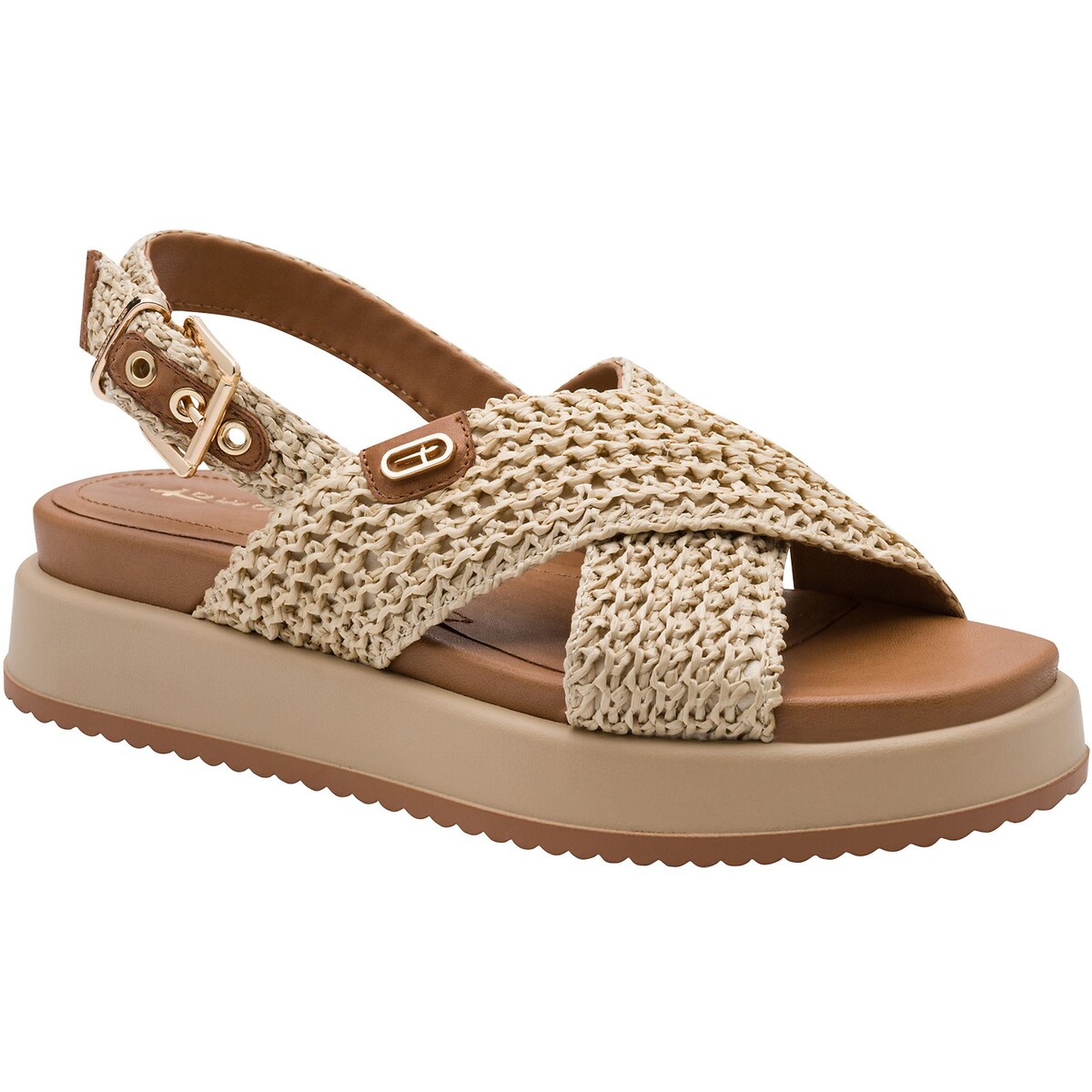 Sandales plates, semelle épaisse beige, TAMARIS