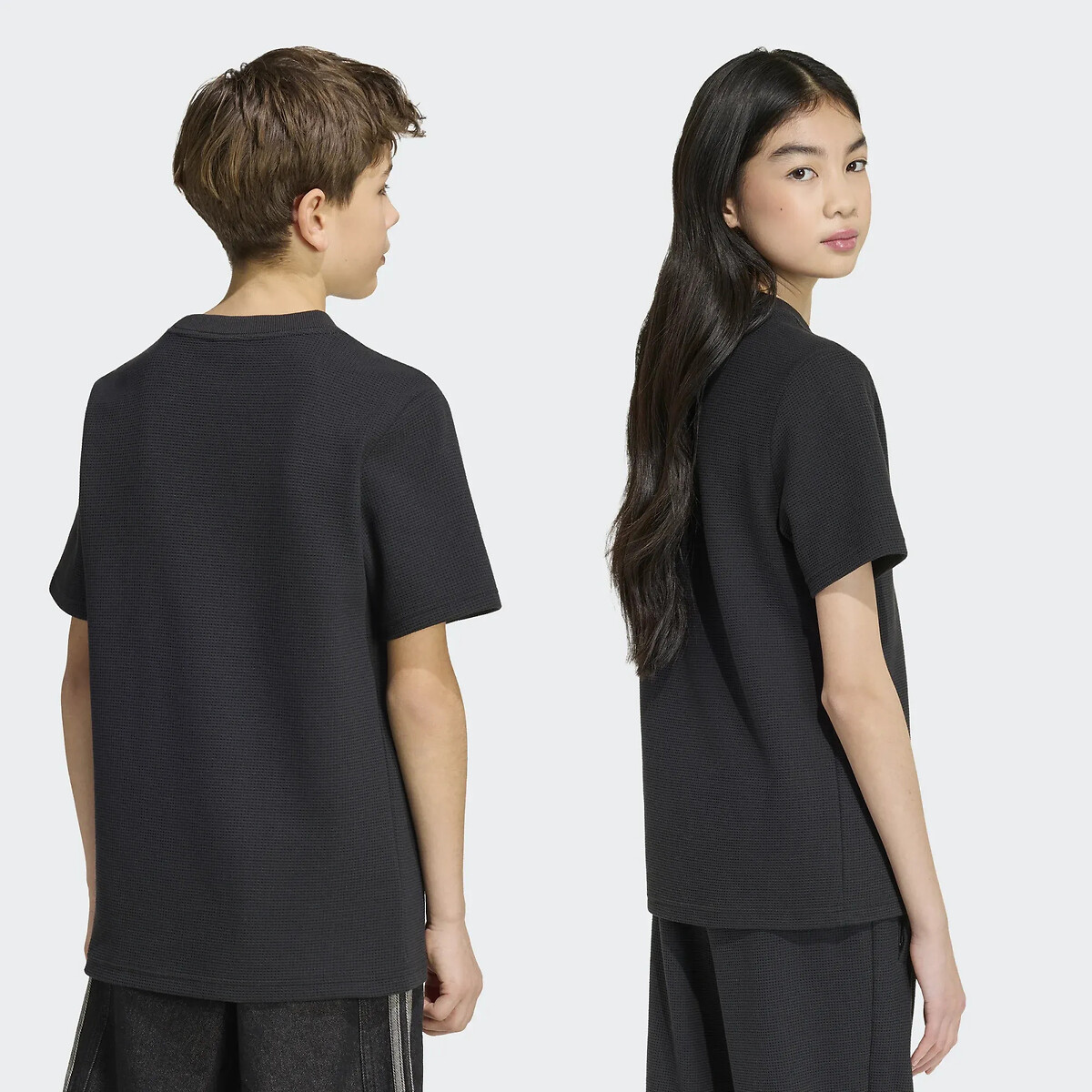 T-shirt manches courtes, en maille gaufrée noir, adidas Originals