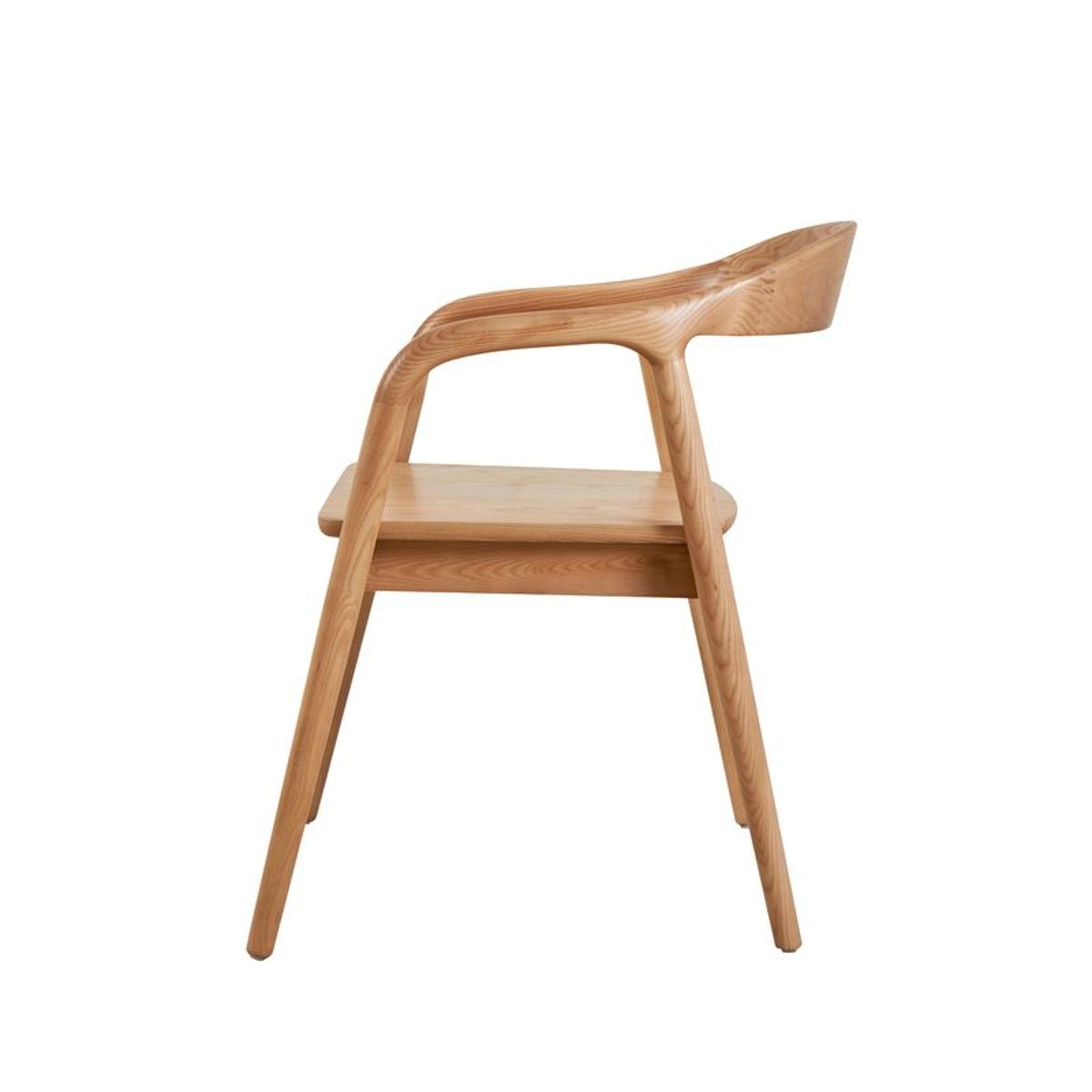 Chaise repas avec accoudoirs en frêne naturel, ZAGO