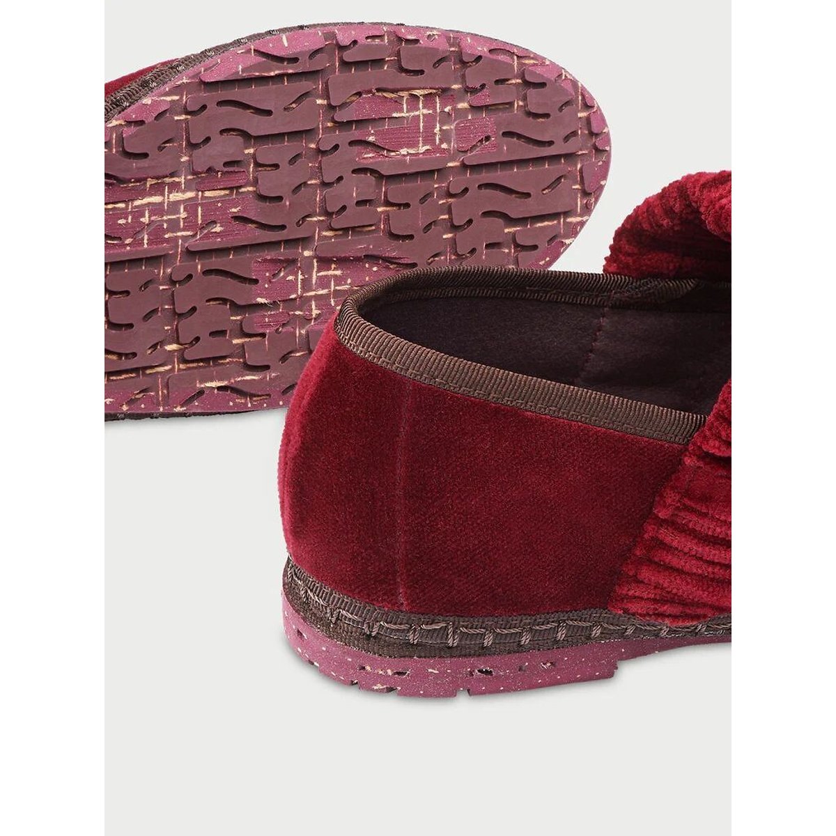 Fluwelen ballerina's Mafalda burgundy, FLABELUS