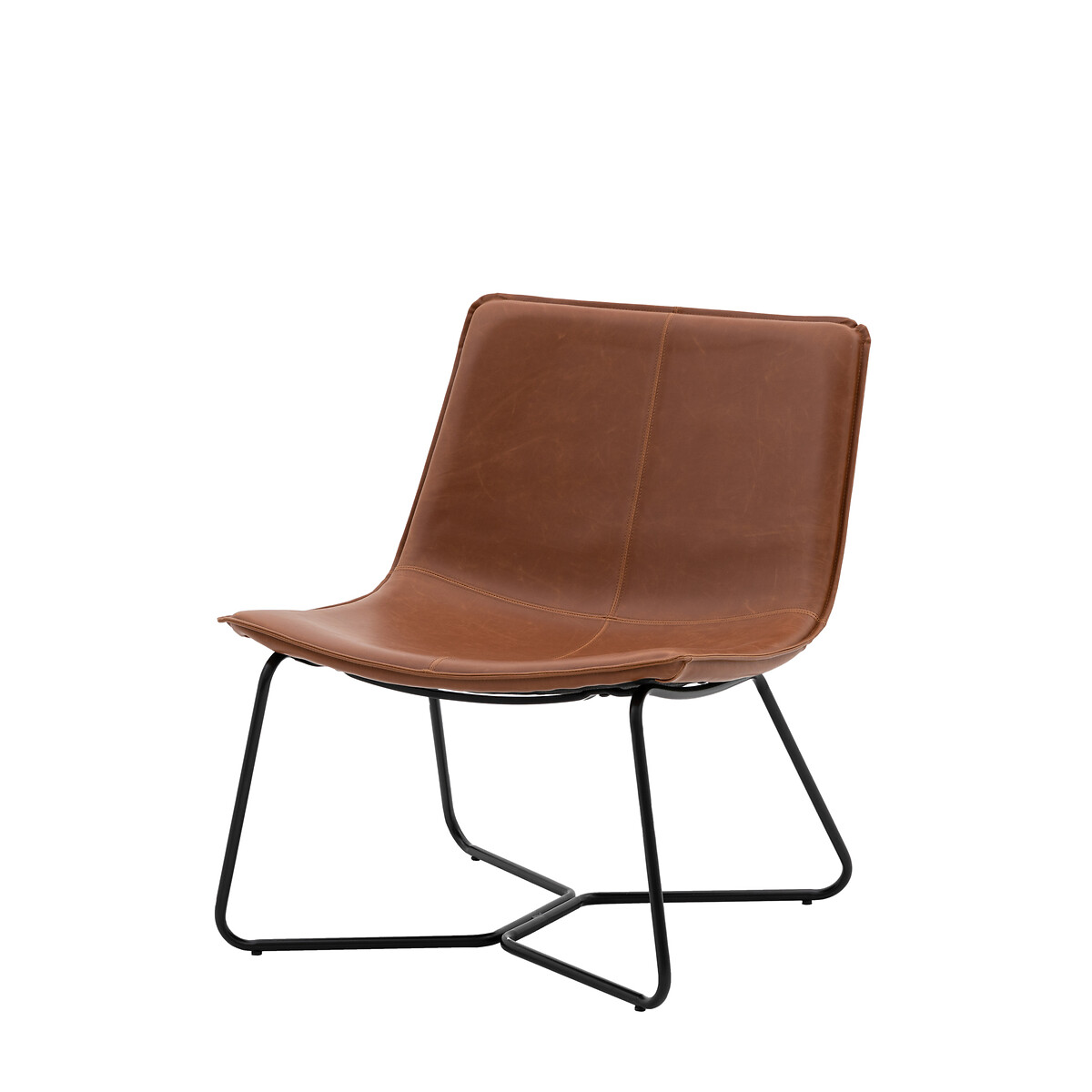 Hines Industrial Faux Leather Lounge Chair brown , ÉDITÉ